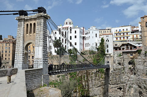 bridge, elevator, constantine, algeria, architecture, built structure, building exterior, sky, building, city, day, nature, history, the past, spirituality, tourism, travel destinations, religion, no people, travel, place of worship, belief, outdoors, 4K, CC0, public domain, royalty free