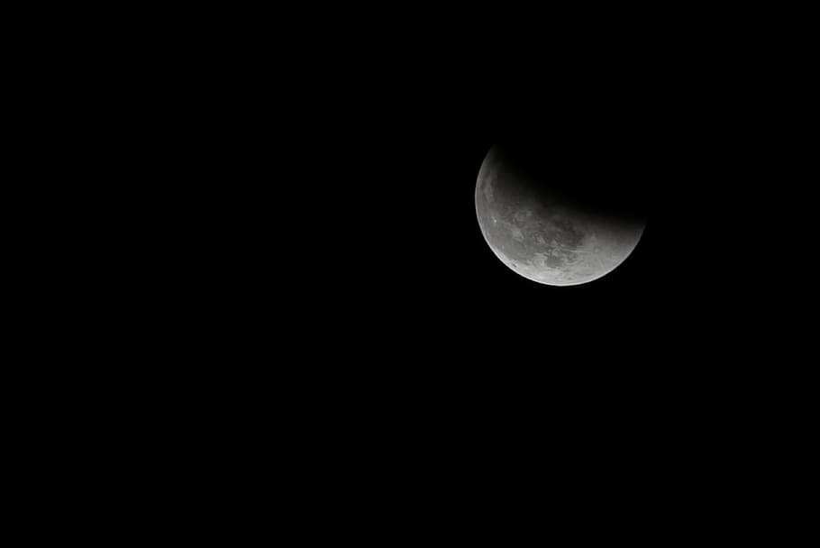 lluna, astronomia, eclipsi solar o eclipsi lunar, luna, espai, nit, cel, còpia espai, bellesa a la natura, escenics - natura, Lluna planetària, superfície de la lluna, cap gent, naturalesa, tranquil·litat, Mitja lluna, cel clar, creixent, escena tranquil·la, majestuós, vista d’angle baix, idíl·lic, fosc, a l'aire lliure, llum de la lluna, espai i astronomia, eclipsi, 4K
