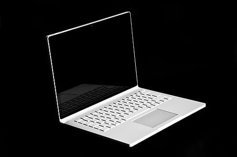 surface book, microsoft, open, technology, laptop, computer, black and white, tablet, notebook, keyboard, touchpad, mirroring, style, modern, wireless technology, black background, communication, connection, studio shot, indoors, computer keyboard, no people, single object, black color, computer equipment, cut out, copy space, internet, dark, silver colored, computer key, global communications, 4K, CC0, public domain, royalty free
