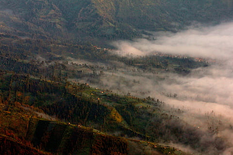valley, panorama, nature, view, dramatic, cloud, the atmosphere, lanscape, mountaint, scenics - nature, environment, land, landscape, forest, fog, no people, beauty in nature, tree, tranquility, tranquil scene, cloud - sky, plant, mountain, autumn, non-urban scene, multi colored, sky, outdoors, 5K, CC0, public domain, royalty free