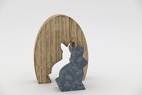 hare, easter bunny, easter, easter theme, figure, decoration, deco, wood - material, indoors, studio shot, shape, no people, still life, copy space, white background, single object, close-up, design, circle, cut out, creativity, art and craft, geometric shape, table, wood, food and drink, brown, 5K, CC0, public domain, royalty free
