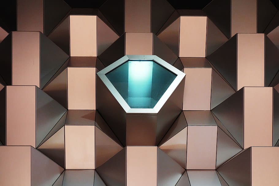 arquitectura, edifici, infraestructura, estructura, patró, forma, resum, forma geomètrica, disseny, cap gent, modern, a l'interior, fons, estructura construïda, repetició, Caixa de cartró, hexàgon, Caixa, compost digital, cartró, marc complet, forma de triangle, sostre, 4K