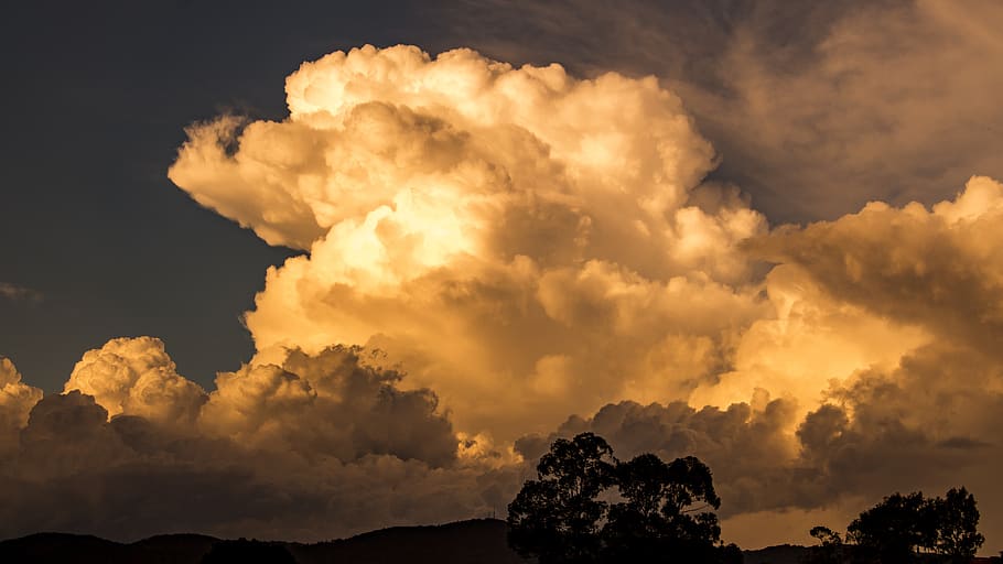 cielo, tramonto, natura, widescreen, nuvola - cielo, bellezza nella natura, scenics - natura, nessuno, silhouette, la tranquillità, ambiente, scena tranquilla, albero, all'aperto, cielo drammatico, Inquadratura dal basso, Cloudscape, luce del sole, sfondi, potere in natura, 4K