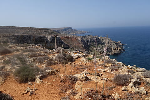 malta, side, Middelhavet, klipper, hav, naturskjønnhet - natur, vann, himmel, skjønnhet i naturen, rolig scene, land, ro, natur, horisont, dag, stein, horisont over vann, klippe, ingen folk, rock-objekt, ikke-urbane scene, fjell, anlegg, utendørs, 5K, CC0, offentlig domene, opphavsrett gratis