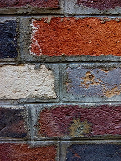 ladrillos, pared, textura, resumen, Envejecido, antiguo, sucio, edificio, arquitecto, urbano, pared de ladrillo, ladrillo, pared - característica de la construcción, arquitectura, estructura construida, nadie, antecedentes, fotograma completo, texturizado, rojo, de cerca, día, modelo, erosionado, exterior del edificio, al aire libre, áspero, dañado, deterioro, hormigón, 2K, CC0, dominio público, libre de derechos