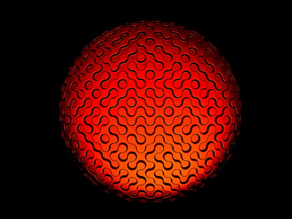 koule, 3d, geometrie, struktura, digitální, geometrický, moderní, futuristický, černé pozadí, Červené, uvnitř, studio shot, vzor, detail, svítí, vystříhnout, nikdo, design, tvar, osvětlovací zařízení, geometrický tvar, kruh, jeden objekt, technologie, umění a řemesla, tvořivost, ovoce, elektrická lampa, 4K, CC0, veřejná doména, bez autorských práv