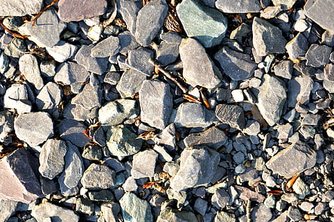 stone, pebble, path, material, gray, full frame, backgrounds, solid, stone - object, day, textured, rock, nature, sunlight, large group of objects, no people, high angle view, rock - object, abundance, directly above, outdoors, close-up, rough, land, natural condition, 2K, CC0, public domain, royalty free