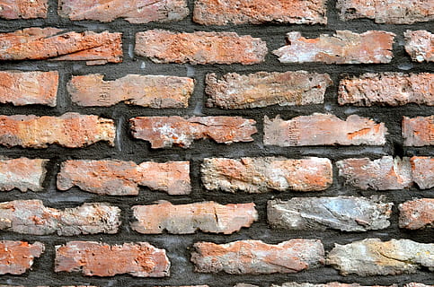 brick, material, sample, template, backgrounds, textured, full frame, wall - building feature, brick wall, wall, no people, architecture, built structure, pattern, rough, in a row, repetition, close-up, weathered, construction material, outdoors, old, large group of objects, concrete, cement, textured effect, 2K, CC0, public domain, royalty free