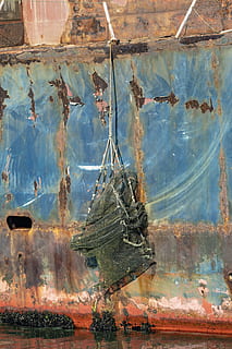 ship, wreck, boat, sea, ship wreck, ocean, decay, old, damaged, rust, no people, day, creativity, full frame, rusty, weathered, water, reflection, close-up, art and craft, architecture, outdoors, backgrounds, nature, glass - material, abandoned, blue, 4K, CC0, public domain, royalty free