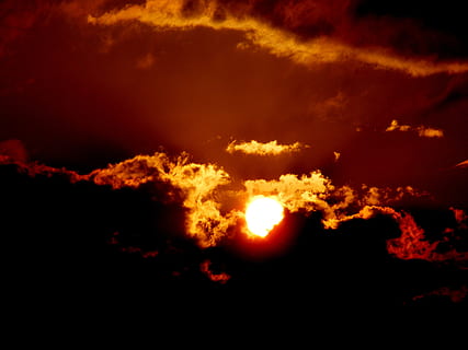 solnedgang, sol, Sky, Brann, himmel, sky - himmel, skjønnhet i naturen, natt, naturskjønnhet - natur, natur, oransje farge, dramatisk himmel, ingen folk, ro, rolig scene, rom, utendørs, varme - temperatur, glødende, bakgrunn, rød, mørk, astronomi, lys, 2K, CC0, offentlig domene, opphavsrett gratis