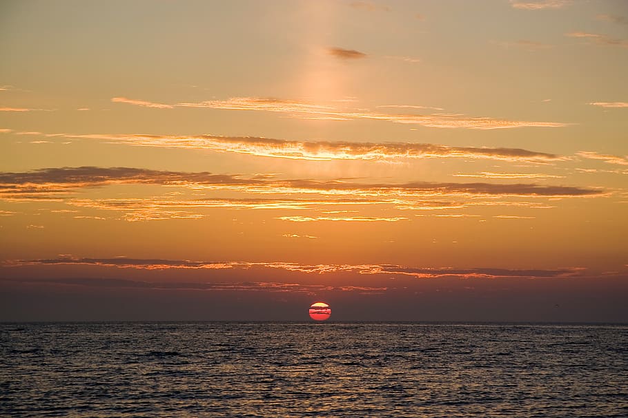 Sol, Abend, Sonnenuntergang, Strand, Himmel, Meer, Wasser, Szenen - Natur, Schönheit in der Natur, orange Farbe, wolke - himmel, Horizont über Wasser, Sonne, Natur, Horizont, Ruhe, Ufergegend, ruhige Szene, idyllisch, Sonnenlicht, keine Leute, Boje, draußen, 2K