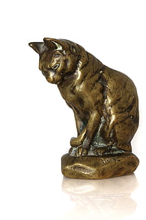 gatto, Barye, scultura, rappresentazione, girato in studio, sfondo bianco, arte e artigianato, rappresentazione animale, statua, in casa, nessuno, mammifero, singolo oggetto, animale, mestiere, avvicinamento, ritagliare, temi animali, copia spazio, figurina, creatività, animali domestici, 4K, CC0, dominio pubblico, privo di copyright