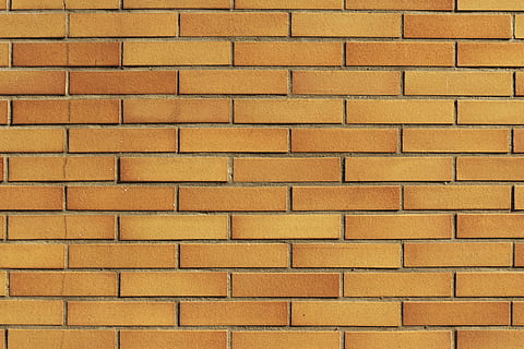 façana, panell, clínquer, rajola, llis, fons, patró, estructura, textura, resum, rústic, maó, cremats, enrajolat, paret, hauswand, edifici, superfície, material, marc complet, arquitectura, funció de construcció de parets, estructura construïda, paret de maó, cap gent, repetició, groc, disseny, forma, forma geomètrica, marró, exterior de l'edifici, primer pla, dia, 5K, CC0, domini públic, lliure de regalies