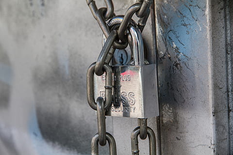 key, lock, chain, metal, security, safety, protection, padlock, close-up, no people, connection, day, hanging, closed, strength, focus on foreground, outdoors, gate, rusty, old, love, latch, 2K, CC0, public domain, royalty free