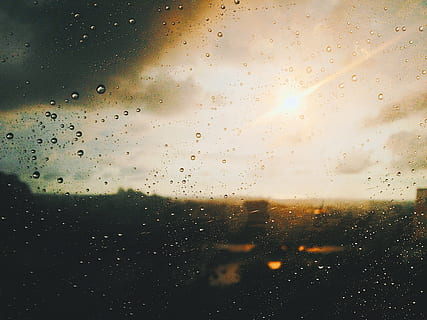 uklarhet, skyer, skyet, miste, dråper, fokus, glass, regn, regndråper, himmel, vann, vanndråper, våt, vindu, glass - materiale, gjennomsiktig, ingen folk, natur, innendørs, nærbilde, solnedgang, sky - himmel, regndråpe, full ramme, sol, regntid, 1080P, CC0, offentlig domene, opphavsrett gratis
