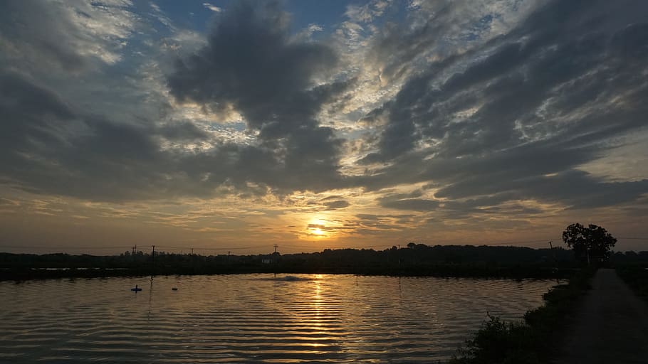 solopgang, afspejling, Sky, Dam, farvande, sommer, sol, himmel, baggrundsbelysning, natur, daggry, sky - himmel, solnedgang, vand, scenics - natur, skønhed i naturen, ingen mennesker, ro, rolig scene, silhuet, sø, arkitektur, havnefronten, idyllisk, udendørs, orange farve, 5K