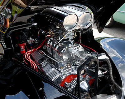automotor, hoge performantie, afgestemde, chroom, snelheid, motor, auto, voertuig, prestatie, vervoer, macht, auto-, technologie, machine, metaal, monteur, bouwkunde, metalen, glimmend, laten zien, cilinder, nieuwe, wijze van transport, motorvoertuig, landvoertuig, motorfiets, machinerie, detailopname, hoge hoekmening, voertuig deel, geen mensen, dag, onderdeel van de machine, buitenshuis, reflectie, rood, zilverkleurig, 2K, CC0, publiek domein, royaltyvrij