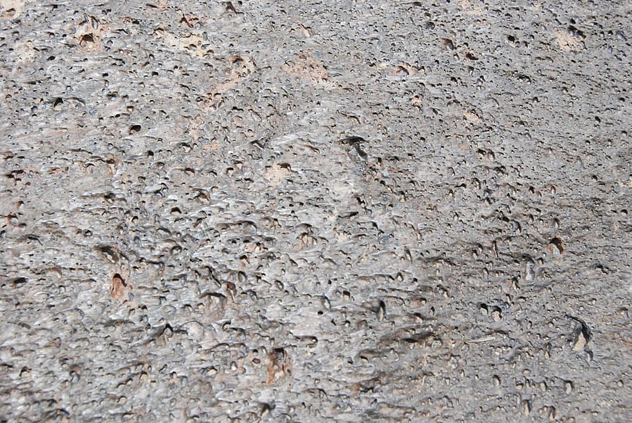 Skála, pumus, sopečné horniny, pozadí, celý rám, texturou, vzor, nikdo, nástěnný prvek, šedá, detail, architektura, stavba, zeď, den, hrubý, beton, zvětralý, venku, poškozen, starý, pevný, cement, efekt, povrchu, abstraktní pozadí, 1080P