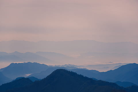 fogs, forming, mountains, nature, mountain, outdoors, mountain range, peak, countryside, hill, plateau, weather, steeple, architecture, tower, spire, building, scenery, sky, leisure activities, adventure, fir, tree, beauty in nature, scenics - nature, tranquil scene, tranquility, non-urban scene, sunset, fog, environment, landscape, idyllic, no people, cloud - sky, remote, silhouette, majestic, mountain peak, 5K, CC0, public domain, royalty free