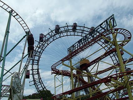 roller coaster, gelombang, cepat, naik taman hiburan, Taman Hiburan, budaya seni dan hiburan, kincir ria, langit, rollercoaster, tampilan sudut rendah, karnaval, awan - langit, menyenangkan, Arsitektur, karnaval bepergian, kegiatan waktu luang, alam, bentuk, lingkaran, logam, hari, struktur yang dibangun, bentuk geometris, tidak ada orang, di luar rumah, berkuda, lapang, kegembiraan, 2K, CC0, domain publik, bebas royalti