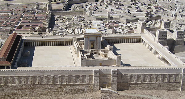 tempio, modello, Gerusalemme, architettura, struttura costruita, esterno dell'edificio, costruzione, storia, giorno, il passato, vista dall'alto, nessuno, luce del sole, città, scala, religione, quartiere residenziale, all'aperto, luogo di culto, destinazioni di viaggio, credenza, antico, turismo, colonna architettonica, 2K, CC0, dominio pubblico, privo di copyright