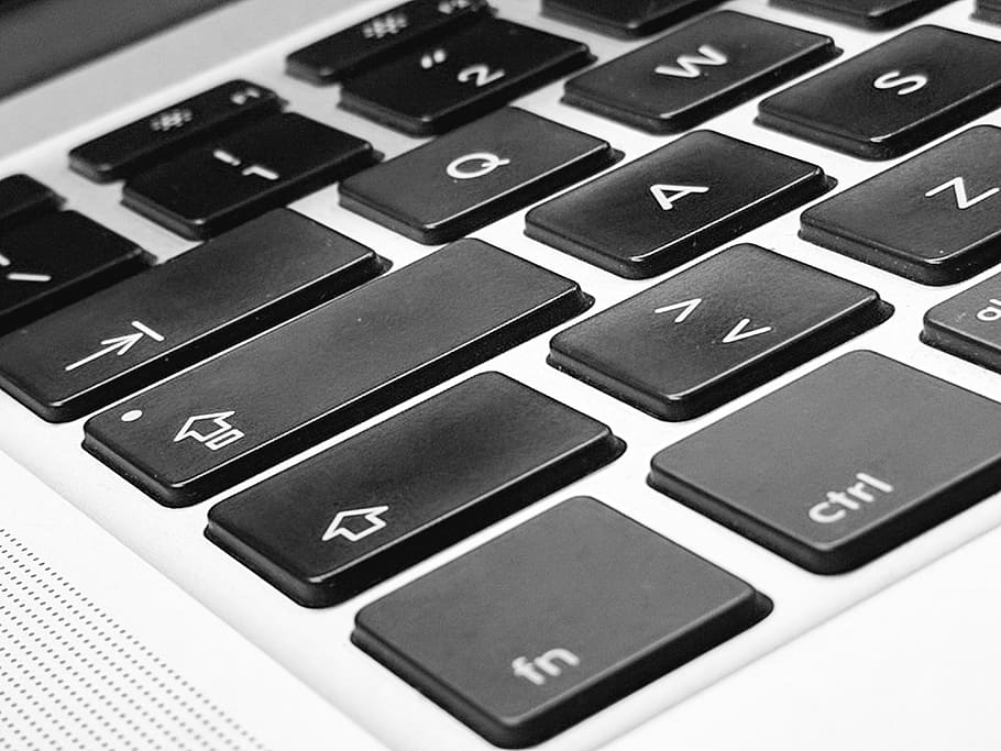 mac, poma, Macintosh, teclat, ordinador, tecnologia, equips informàtics, teclat d’ordinador, tecnologia sense fils, portàtil, connexió, comunicació, part de l’ordinador, primer pla, clau d’ordinador, a l'interior, text, cap gent, Internet, carta, enfocament selectiu, xarxa d’ordinadors, color negre, 4K