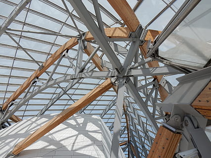 scale, design, architectural, geometry, construction, architecture, built structure, low angle view, no people, day, pattern, indoors, metal, staircase, steps and staircases, nature, white color, shape, railing, building, sunlight, architectural feature, directly below, ceiling, 4K, CC0, public domain, royalty free