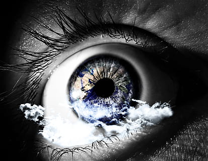 Auge, Vision, Welt, Wolke, Sensorische Wahrnehmung, Sehvermögen, eine Person, menschliches Auge, menschliches Körperteil, Wimper, Körperteil, nicht erkennbare Person, Iris - Auge, Nahansicht, Augapfel, Reflexion, echte Menschen, extreme Nahaufnahme, Makro, Porträt, Blume, Kamera betrachten, Iris, digitaler Verbund, menschliches Gesicht, 4K, CC0, gemeinfrei, lizenzfrei