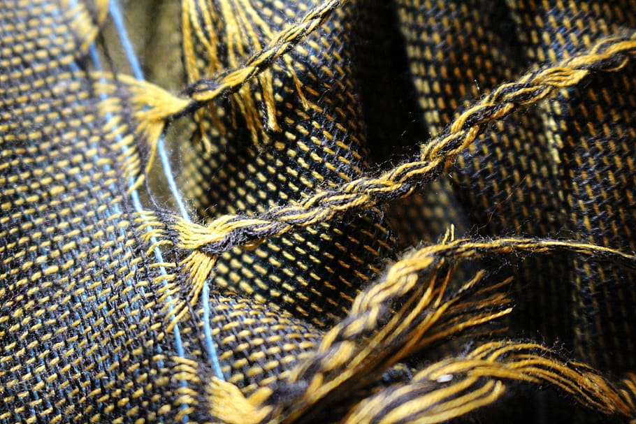 teixit, teixir, traduir, patró, primer pla, fil, artesania, blau, or, gris, marc complet, fons, cap gent, tèxtil, natura morta, material, a l'interior, complexitat, corda, llana, textura, abundància, elecció, roba, gran grup d'objectes, variació, enfocament selectiu, indústria pesquera, enredat, 5K