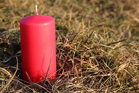 vela, Pasqua, festa, vermell, cap gent, primer pla, palla, camp, naturalesa, planta, terra, dia, natura morta, menjar i beguda, centrar-se en primer pla, tassa, a l'aire lliure, herba, beure, contenidor, enfocament selectiu, sol objecte, 5K, CC0, domini públic, lliure de regalies