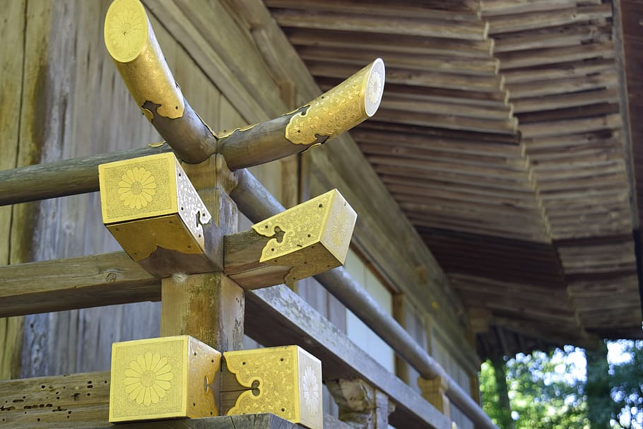 Quioto, amarelo, ninguém, madeira - material, focar em primeiro plano, dia, fechar-se, ao ar livre, metal, visão de baixo ângulo, estrutura construída, natureza, crença, arquitetura, protecção, segurança, padronizar, espiritualidade, religião, casa de passarinho, 5K