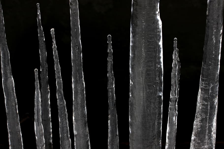 is, istapper, kold, vinter, ingen mennesker, tæt på, kold temperatur, mønster, grænse, natur, fuld ramme, dag, hegn, Frosset, barriere, udendørs, istap, sikkerhed, baggrunde, fokus på forgrunden, 5K
