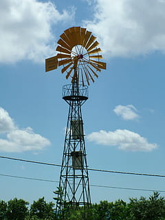 windmill, scene, landscape, fuel and power generation, sky, renewable energy, environmental conservation, cloud - sky, alternative energy, wind turbine, turbine, wind power, low angle view, environment, nature, day, technology, no people, traditional windmill, outdoors, rural scene, water pump, global communications, power supply, 2K, CC0, public domain, royalty free