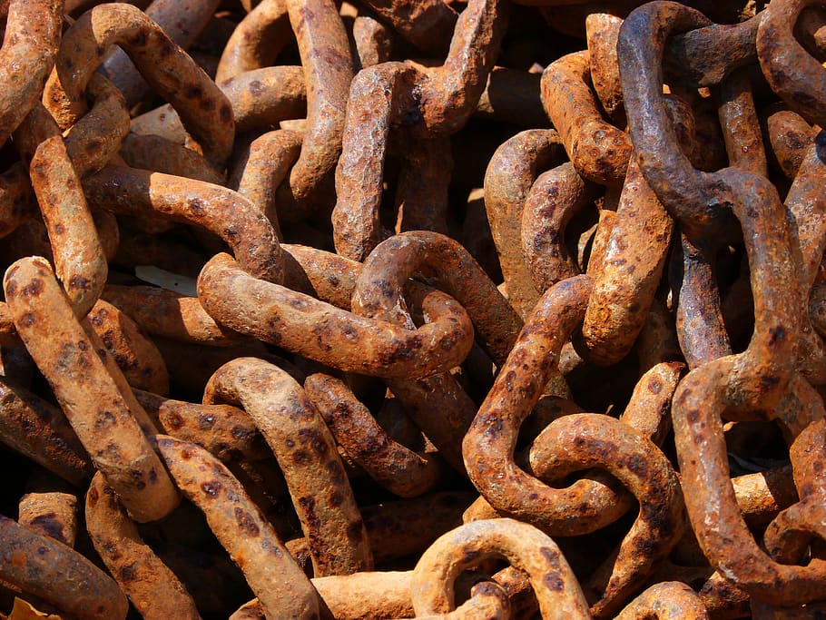 stringa, link, arrugginito, ferro, collegamento, metallo, catena, fotogramma intero, forza, sfondi, nessuno, avvicinamento, corri giù, giorno, connessione, intemperie, vecchio, strutturato, declino, danneggiato, obsoleto, deterioramento, ferro - metallo, complessità, 4K