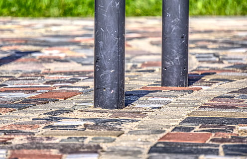 vzor, struktura, Pozadí, kámen, cihlový, beton, náplast, hof, fuga, barvitý, hdr, s vysokým dynamickým rozsahem, kontrast, textura, pošta, lucerna, hromada, hřiště, den, slunečního světla, nikdo, venku, selektivní zaměření, detail, stín, Příroda, pěšina, dřevo - materiál, kov, zaměřit se na popředí, park, architektonický sloup, texturou, architektura, park - člověk dělal prostor, stavba, slunný, povrchu, 5K, CC0, veřejná doména, bez autorských práv