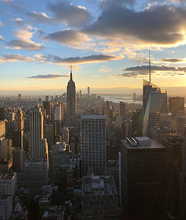 Skyview, nyc, bygning udvendig, arkitektur, bygget struktur, himmel, by, bygning, kontorbygning udvendig, bybilledet, skyskraber, høj - høj, sky - himmel, solnedgang, tårn, moderne, rejsemål, menneskemængde, overfyldt, by skyline, Spir, turisme, udendørs, finansdistrikt, 2K, CC0, offentligt domæne, royaltyfrie