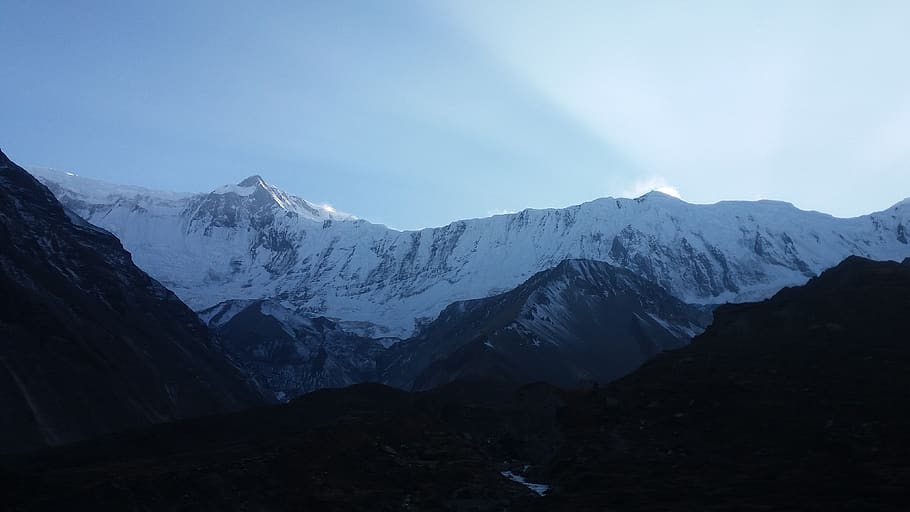 muntanya, himalayas, nepal, neu, hivern, Serra, temperatura de fred, bellesa a la natura, muntanya nevada, medi ambient, escenics - natura, cel, naturalesa, paisatge, escena tranquil·la, cap gent, tranquil·litat, núvol - cel, cim de muntanya, nit, escena no urbana, a l'aire lliure, 4K