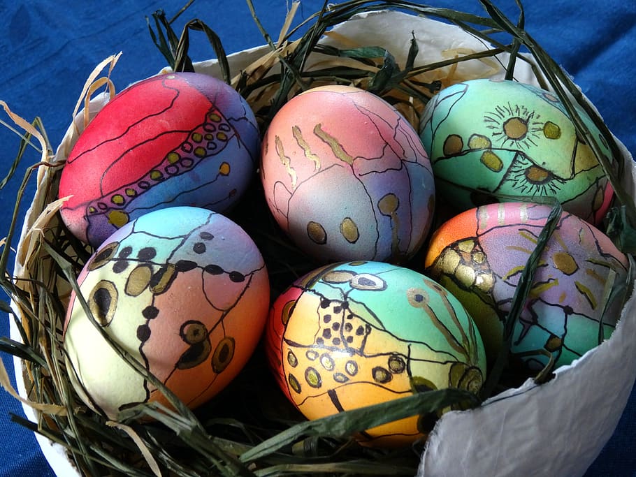 Ostern, Ei, Ornament, Ostereier, Dekoration, Osterthema, Osterdeko, Frohe Ostern, Osterei, Kunst und Handwerk, Lebensmittel, Essen und Trinken, Muster, Nahansicht, mehrfarbig, keine Leute, Urlaub, Kreativität, Kunst, Stillleben, Feier, Container, drinnen, Design, Blumenmuster, 5K